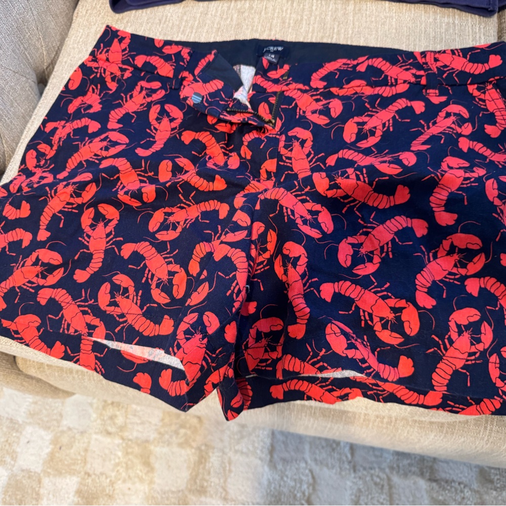J. Crew Red and Blue Bermuda Shorts Nautical Style